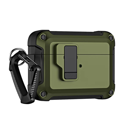 AirPods 4 Case Pro Armor – Green with Carabiner