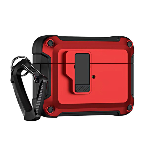 AirPods 4 Case Pro Armor – Red with Carabiner