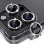 camera lens protector strass for iphone 16 pro black with applicator