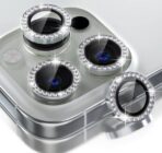 Camera Lens Protector Strass for iPhone 16 Pro & Pro Max - Sivler