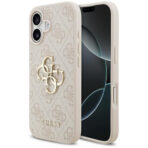 Guess 4G Big Logo elegant leather hard case for iPhone 17 pink