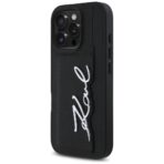 Karl Lagerfeld Leather Case iPhone 16 Pro Max Cardslot Metal Signature - Image 2