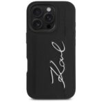 Karl Lagerfeld Leather Case iPhone 16 Pro Max Cardslot Metal Signature - Image 3
