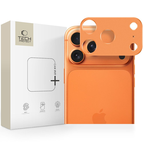 camera lens protector iPhone 17 Pro Tech-Protect Camalloy Fit+ orange