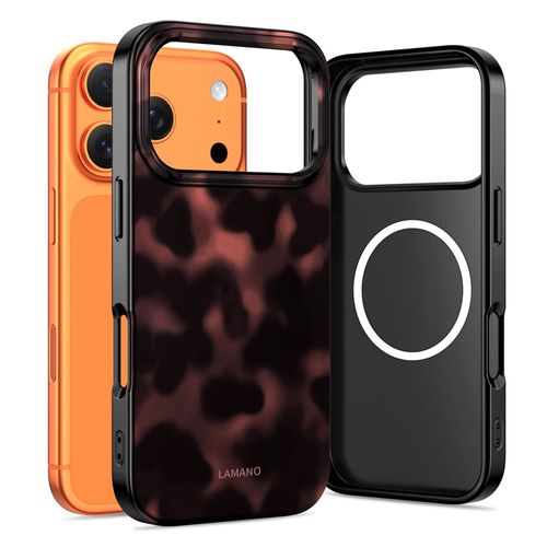 MagSafe case iPhone 17 Pro Max Tech-Protect Lamano animal print black red