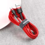 Baseus USB-C Cable 3A Cafule Ultra-Durable – Fast Charge – Red (1m) - Image 4