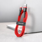 Baseus USB-C Cable 3A Cafule Ultra-Durable – Fast Charge – Red (1m) - Image 5