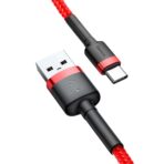 Baseus USB-C Cable 3A Cafule Ultra-Durable – Fast Charge – Red (1m) - Image 6