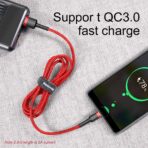 Baseus USB-C Cable 3A Cafule Ultra-Durable – Fast Charge – Red (1m) - Image 9