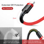 Baseus USB-C Cable 3A Cafule Ultra-Durable – Fast Charge – Red (1m) - Image 10