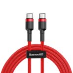 Baseus Cafule Power USB-C to USB-C Cable 60W – Fast Charging PD & QC – Red (1m)