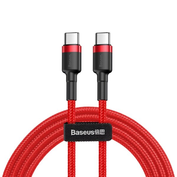 Baseus Cafule Power USB-C to USB-C Cable 60W – Fast Charging PD & QC – Red (1m)