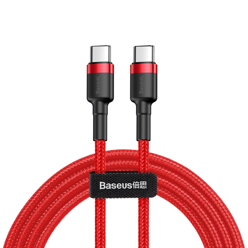 Baseus Cafule Power USB-C to USB-C Cable 60W – Fast Charging PD & QC – Red (1m)