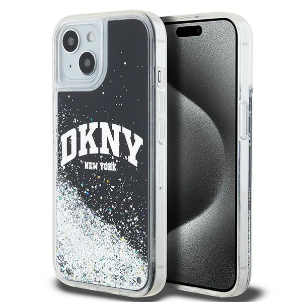 DKNY Liquid Glitter arch logo θήκη iphone 15 plus μαύρο