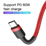 Baseus Cafule Power USB-C to USB-C Cable 60W – Fast Charging PD & QC – Κόκκινο (1m) - Image 6