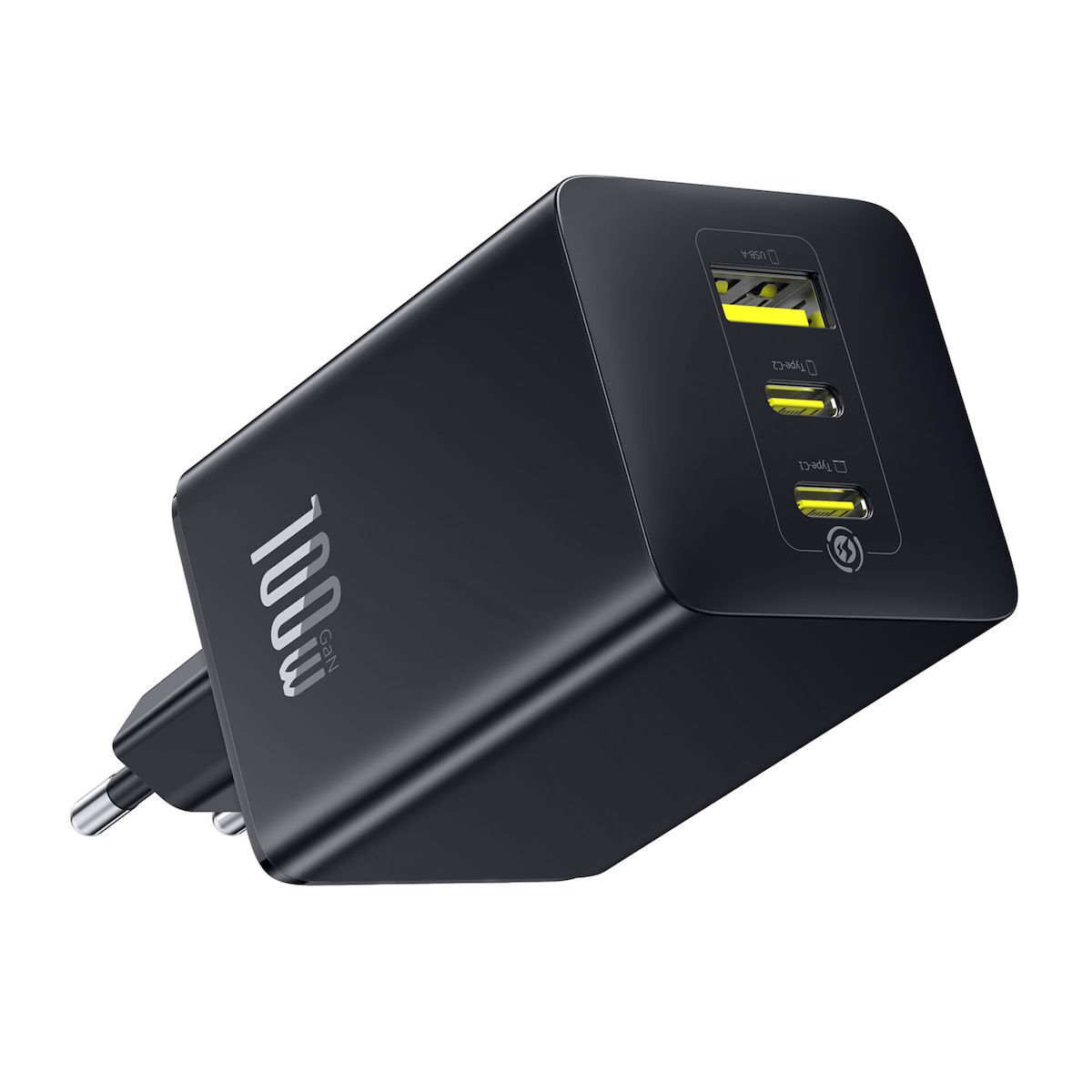 Baseus EnerFill FE11 100W Wall Charger – Powerful & Ultra-Safe Charging - 2×USB-C + USB-A – Black
