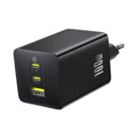 Baseus EnerFill FE11 100W Wall Charger – Powerful & Ultra-Safe Charging - 2×USB-C + USB-A – Μαύρο - Image 2