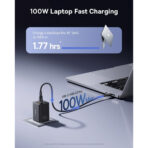 Baseus EnerFill FE11 100W Wall Charger – Powerful & Ultra-Safe Charging - 2×USB-C + USB-A – Μαύρο - Image 4