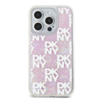 DKNY Liquid Glitters Checkered Case – iPhone 15 Pro – Ρόζ - Image 5