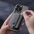 ESR HaloLock MagSafe Wallet Grip Carbon με Finger Loop & Stand – Μαύρο - Image 2