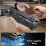 ESR HaloLock MagSafe Wallet Grip Carbon με Finger Loop & Stand – Μαύρο - Image 4