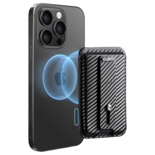 esr magsafe wallet grip carbon μαύρο για iphone
