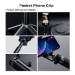 Selfie Stick 3 in 1 Pocket Phone Grip με Bluetooth & Τρίποδο – Μαύρο - Image 2