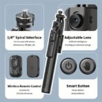 Selfie Stick Tripod 360° + AI Face Tracking & Τηλεχειριστήριο – Μαύρο - Image 3